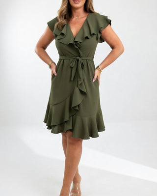 CÉLYANE | Elegant Flowing Black Wrap Dress