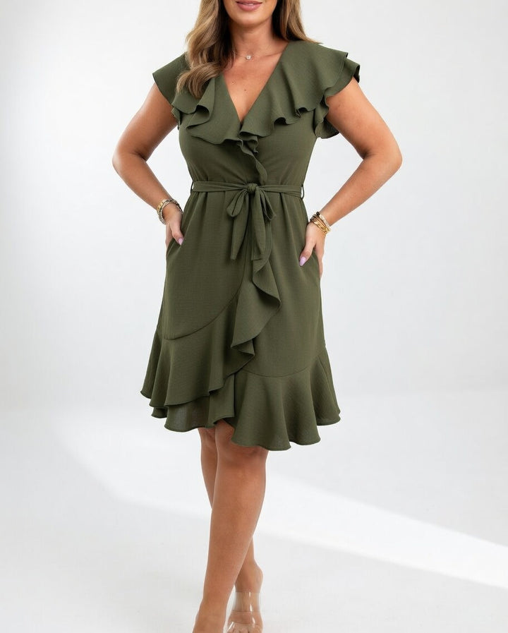 CÉLYANE | Elegant Flowing Black Wrap Dress
