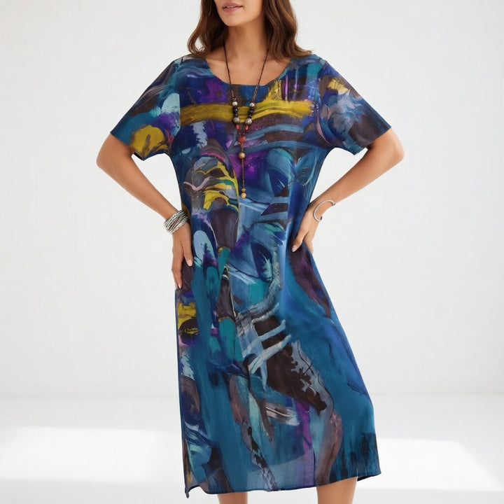AZÉLORIA | Elegant Flowing Artistic Maxi Dress