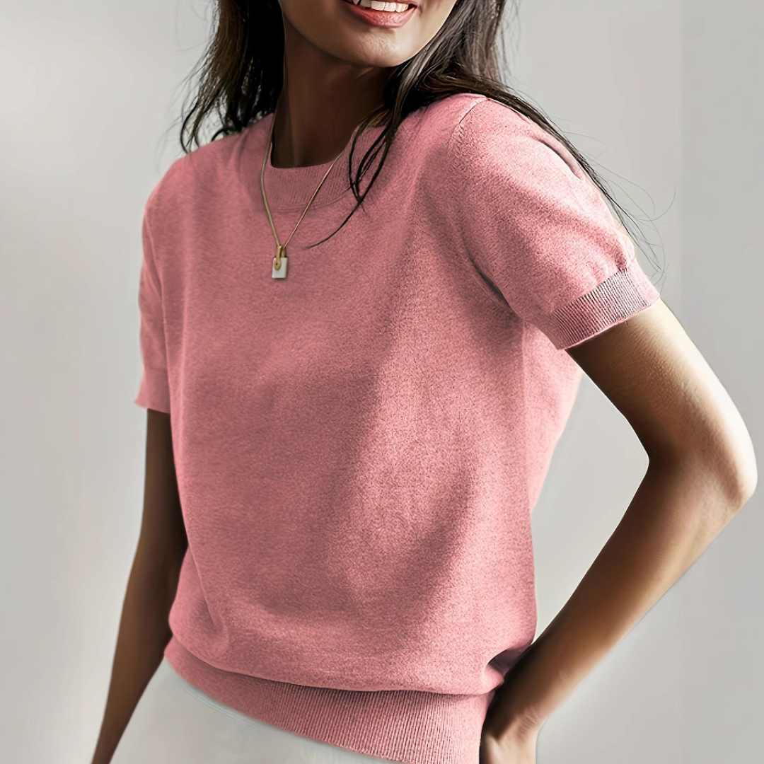 Viane - Casual Short-Sleeve Crew Neck Top