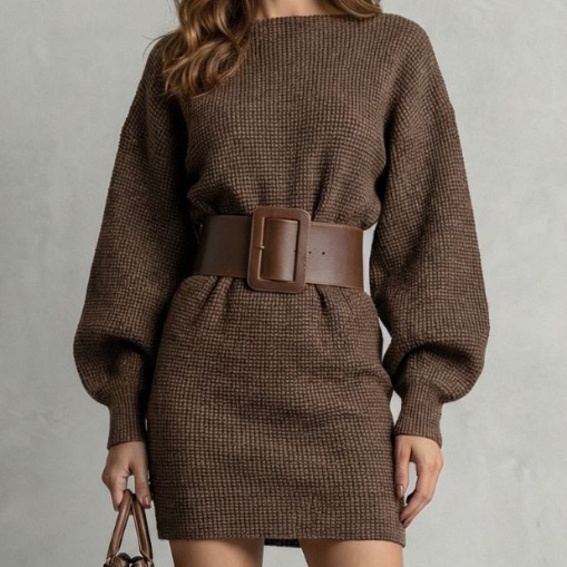 CLARA | Structured Belt Knit Dress