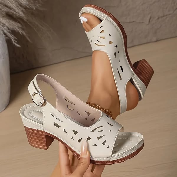 CRISTY™ | Ankle Strap Sandals With Block Heel