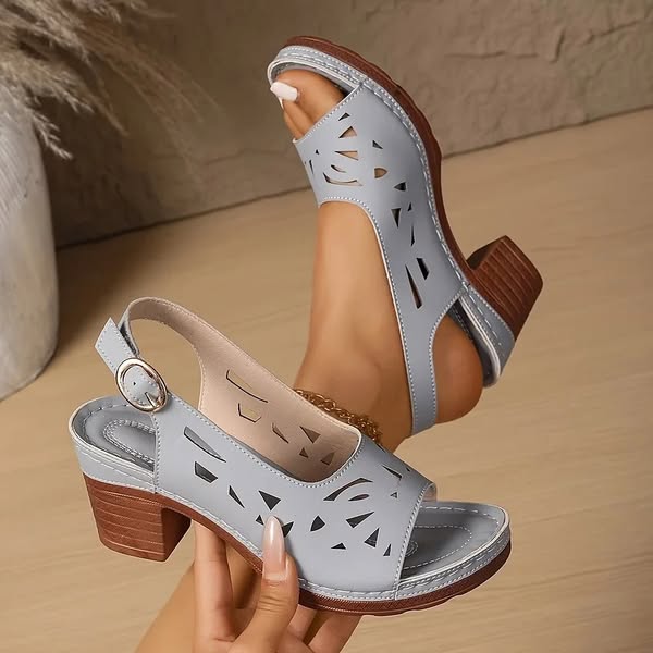 CRISTY™ | Ankle Strap Sandals With Block Heel