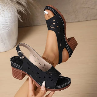 CRISTY™ | Ankle Strap Sandals With Block Heel
