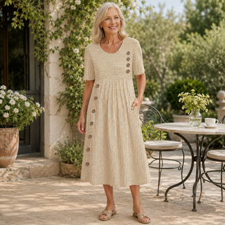 Julia | Striped Midi Dress