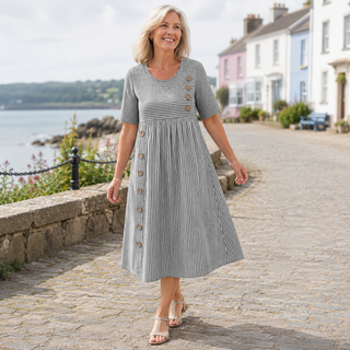 Julia | Striped Midi Dress