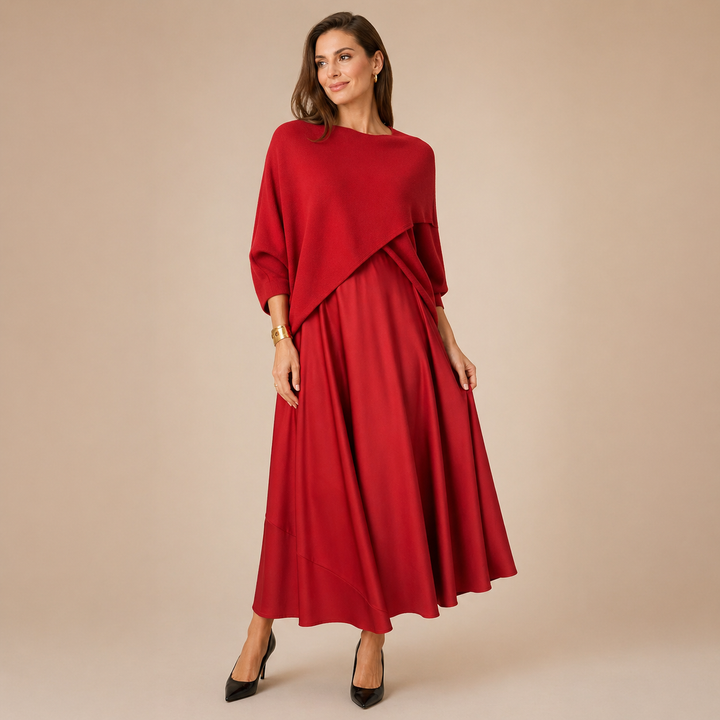 Clara | Elegant Layered Jumper and Midi Dress Set