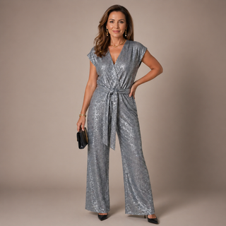 SORAYA | Sequin Jumpsuit with Tie Waist