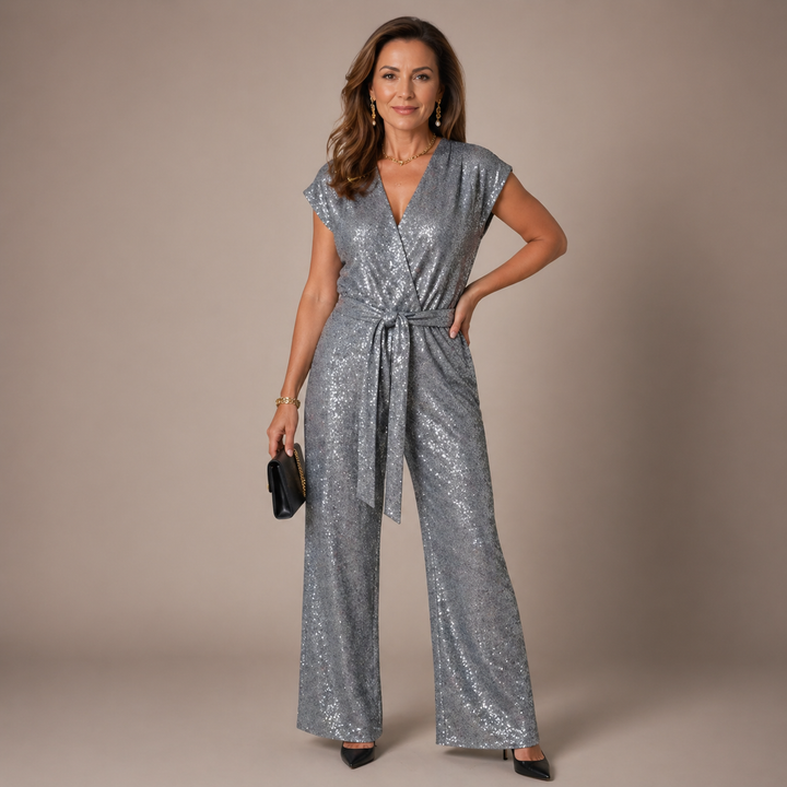 SORAYA | Sequin Jumpsuit with Tie Waist