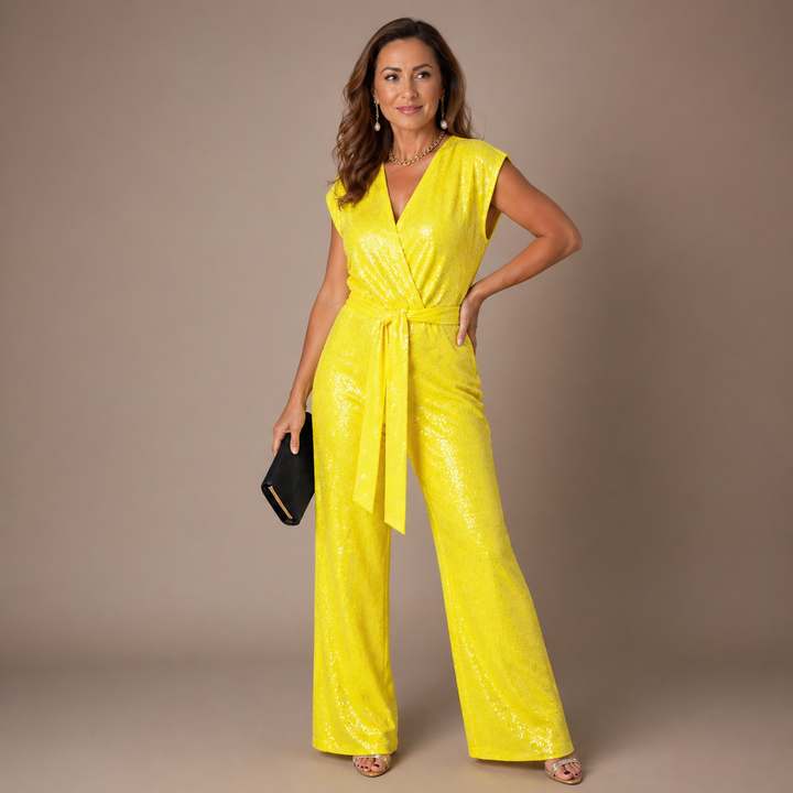 SORAYA | Sequin Jumpsuit with Tie Waist