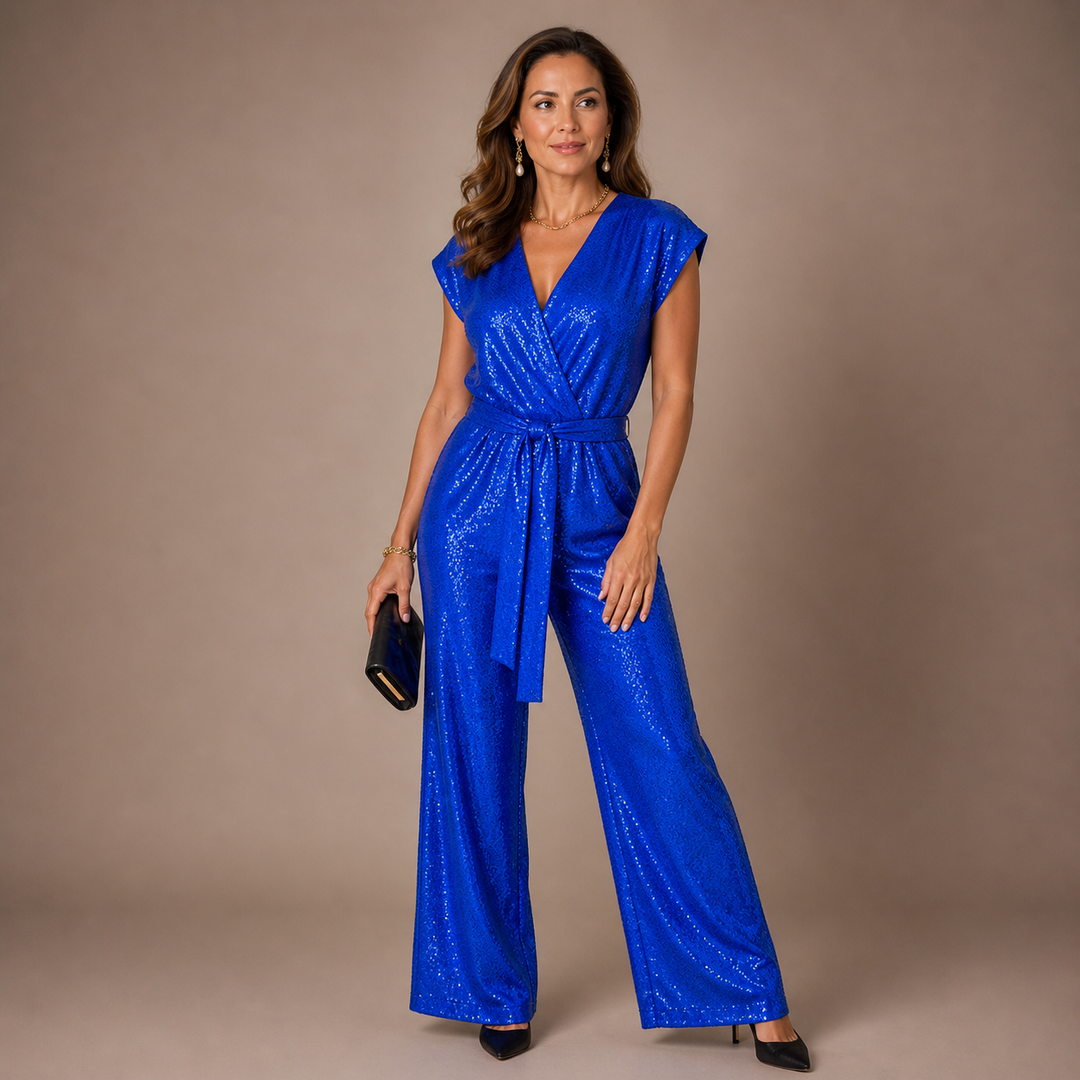 SORAYA | Sequin Jumpsuit with Tie Waist