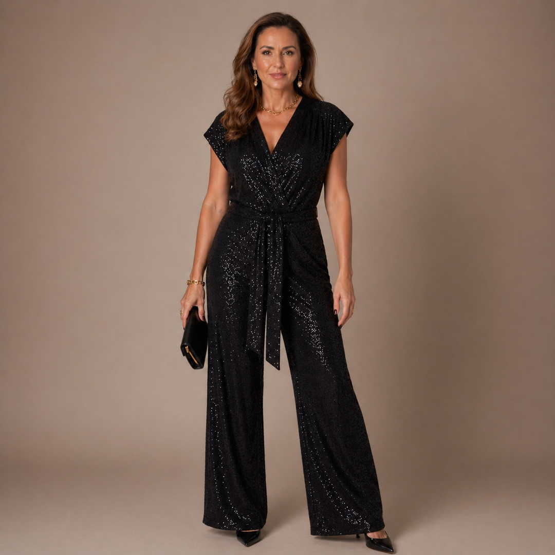 SORAYA | Sequin Jumpsuit with Tie Waist