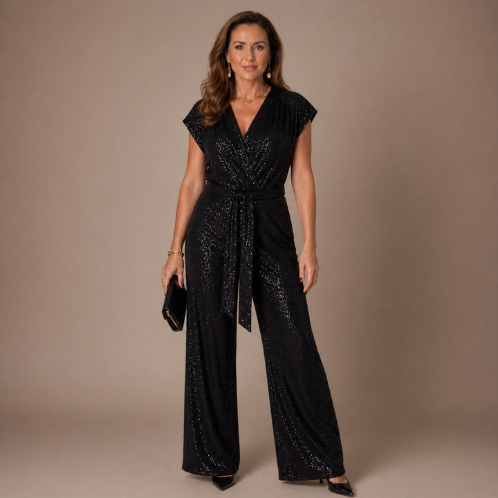 SORAYA | Sequin Jumpsuit with Tie Waist