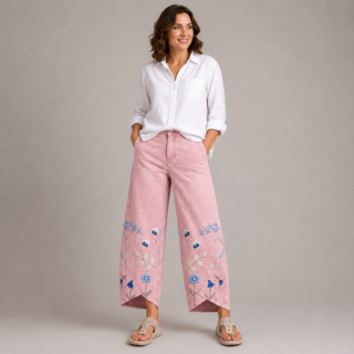 ELODIE | Boho Floral Print Trousers