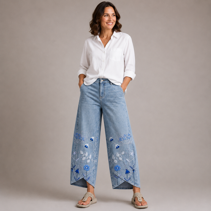 ELODIE | Boho Floral Print Trousers