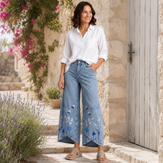ELODIE | Boho Floral Print Trousers