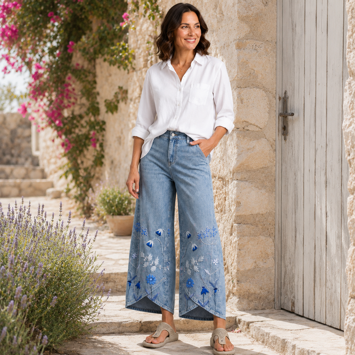 ELODIE | Boho Floral Print Trousers