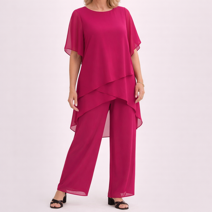 AMANDA™ | Co-ord Set with Draped Palazzo Pants