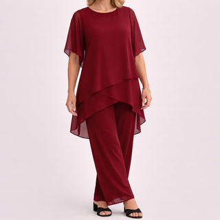 AMANDA™ | Co-ord Set with Draped Palazzo Pants