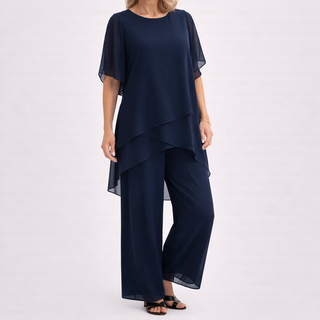 AMANDA™ | Co-ord Set with Draped Palazzo Pants