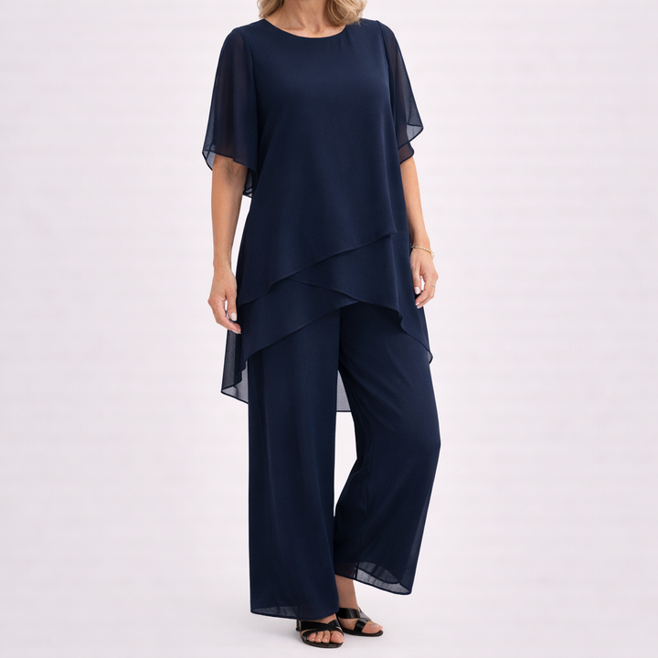 AMANDA™ | Co-ord Set with Draped Palazzo Pants
