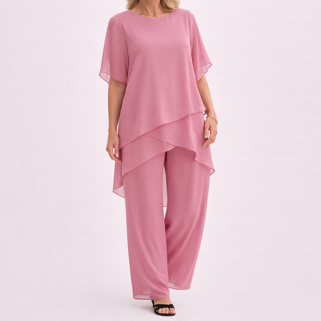 AMANDA™ | Co-ord Set with Draped Palazzo Pants