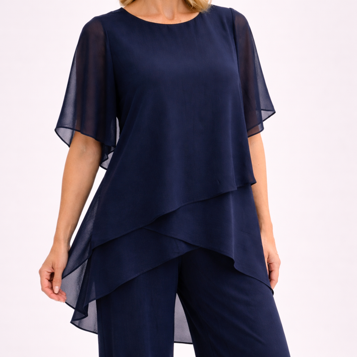 AMANDA™ | Co-ord Set with Draped Palazzo Pants
