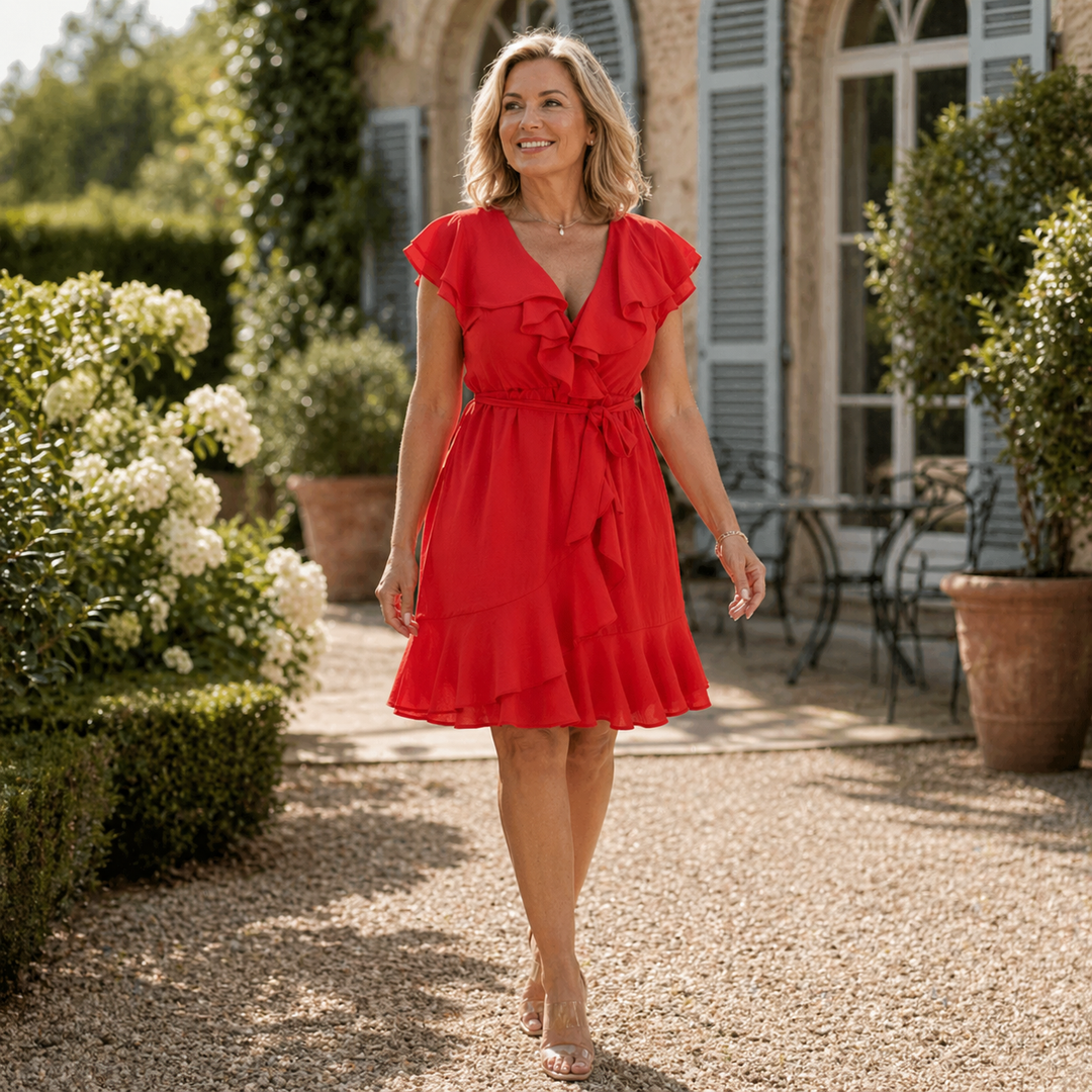 CÉLYANE | Elegant Flowing Black Wrap Dress