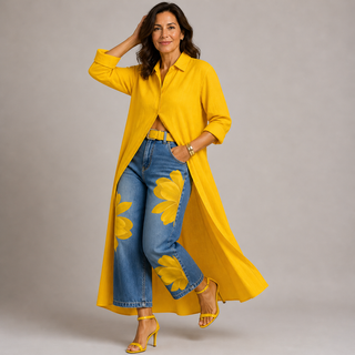 DANIELLA | Linen Dress & Floral Denim Set