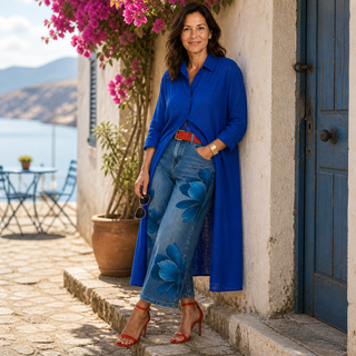 DANIELLA | Linen Dress & Floral Denim Set