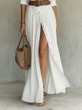 Aurelia | Button-Front Maxi Shirt Dress