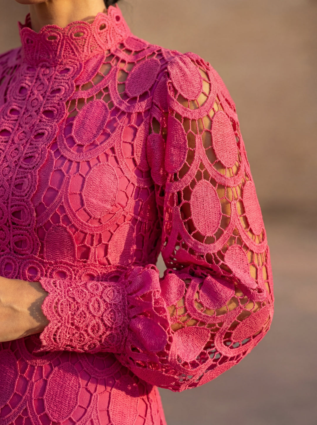 CLAIRE | Elegant Lace Maxi Dress with Long-Sleeves
