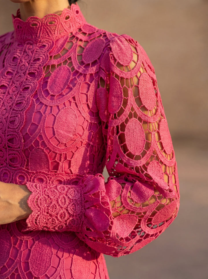 CLAIRE | Elegant Lace Maxi Dress with Long-Sleeves