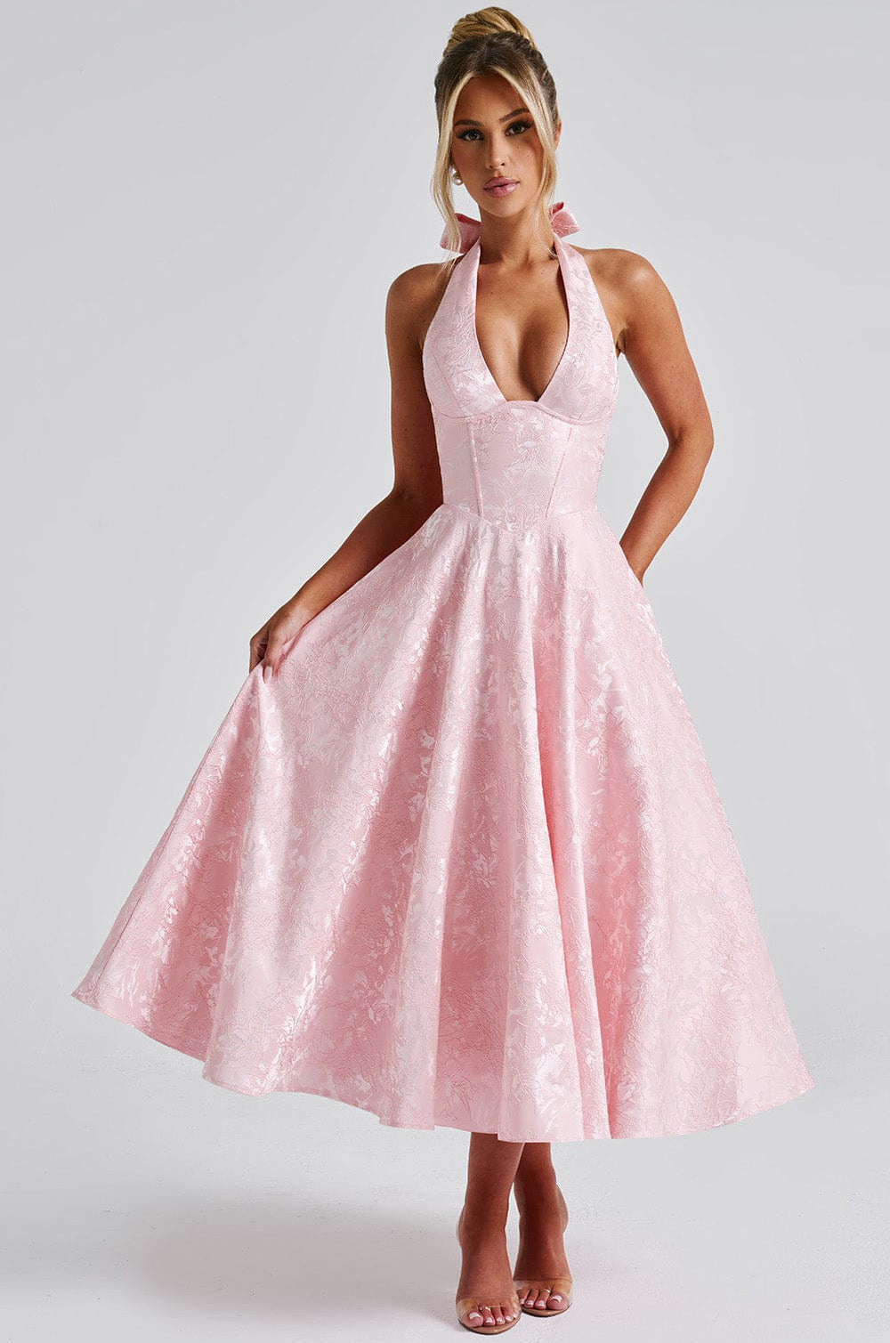 Maya™ | Elegant Midi Dress in Lemon Yellow