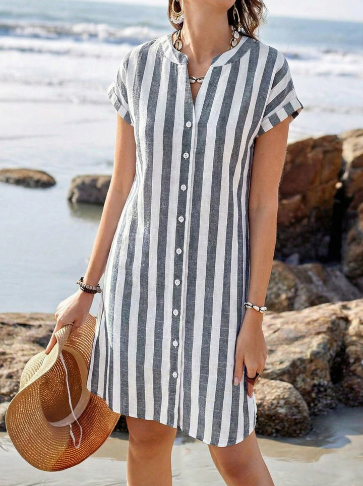 PAMELA™ | Elegant Striped Dress
