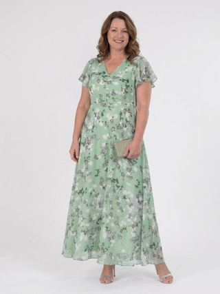 ISMERIA™ | Floral Chiffon Maxi Dress
