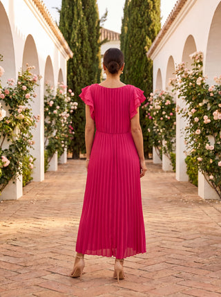SERAPHINA | Elegant Pleated Maxi Dress with Twist Waist