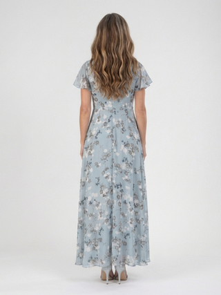 ISMERIA™ | Floral Chiffon Maxi Dress