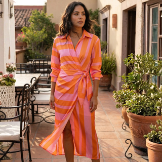 Eloria Striped Elegance Dress