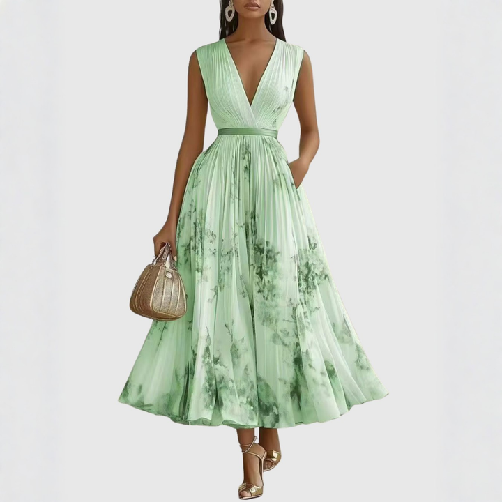 ROWELLA™ | Elegant Pleated Maxi Dress