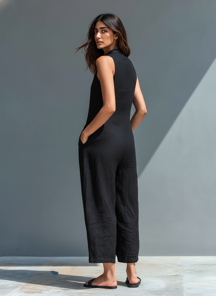 Niamh Sleeveless Linen Jumpsuit