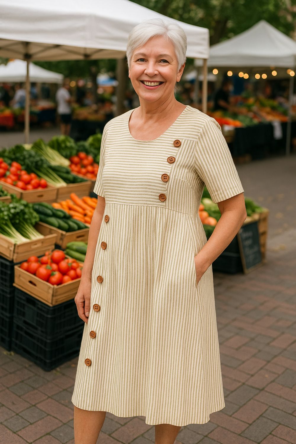 Marga | Striped casual midi dress