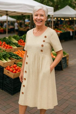 Marga | Striped casual midi dress