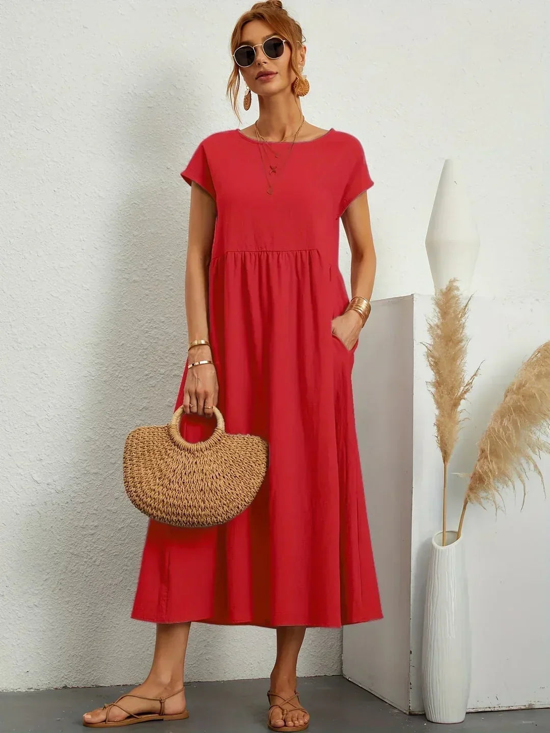 GABRIELLE™ - A Flowing Midi Dress with Timeless Elegance