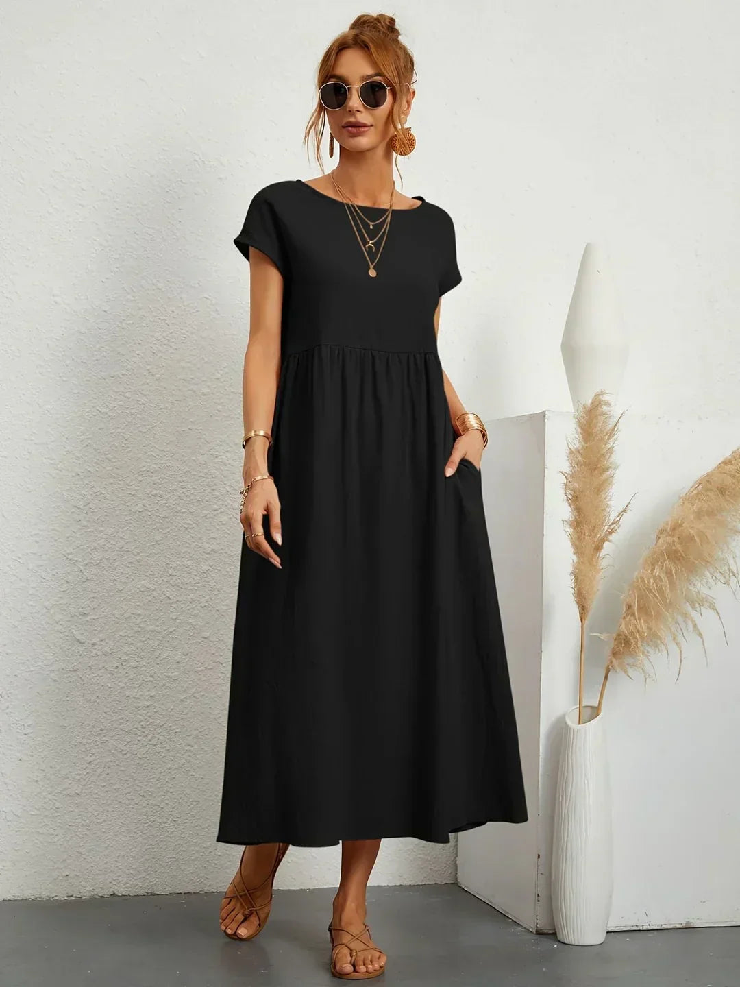 GABRIELLE™ - A Flowing Midi Dress with Timeless Elegance