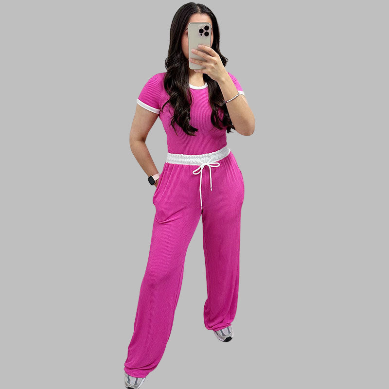 PLATU™ - Casual Short-Sleeve and Wide-Leg Pants Set