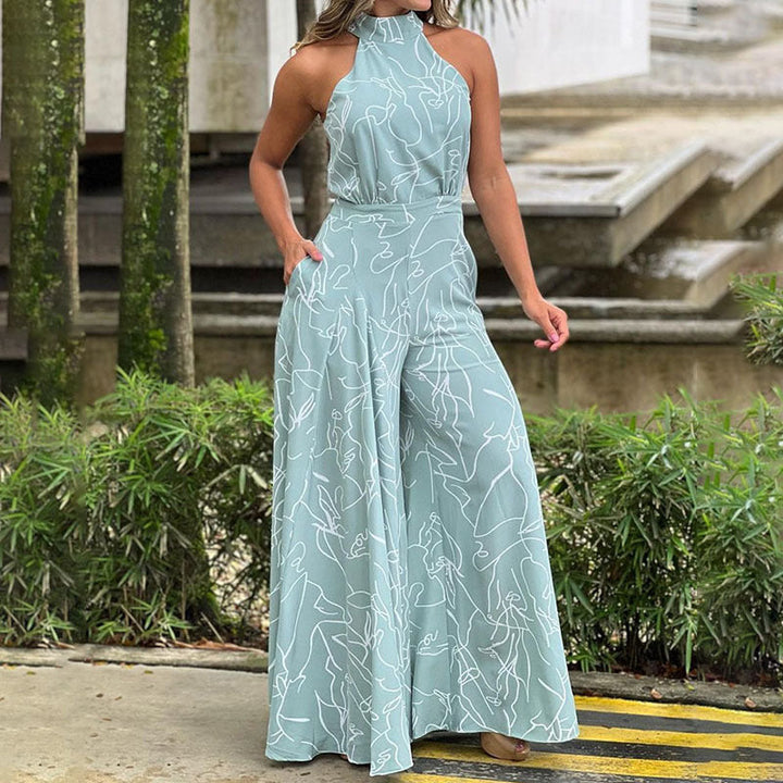 QIANA™ - Elegant Wide-Leg Neck Tie Sleeveless Summer Jumpsuit