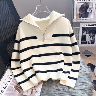 TIANA™ - Chic Striped Long-Sleeve Collared Top