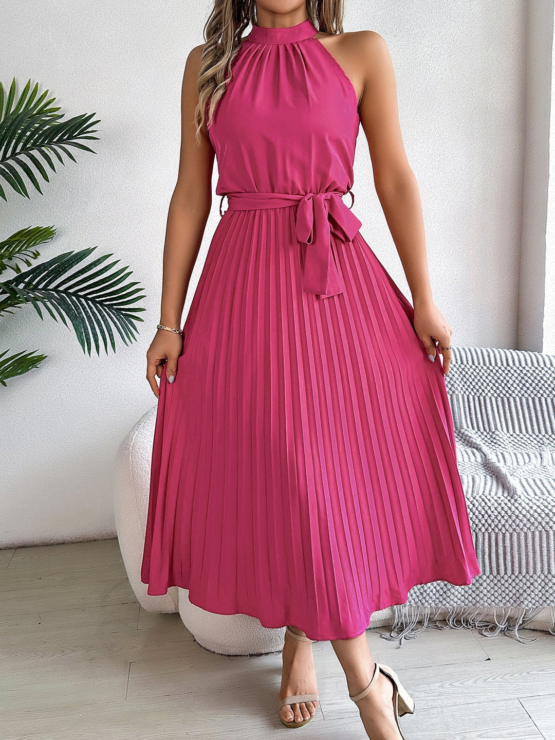 CEDRINE™ | Graceful Pleated Midi Dress