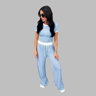 PLATU™ - Casual Short-Sleeve and Wide-Leg Pants Set